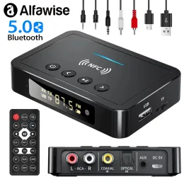 Adattatore 3D Stereo Music NFC Wireless Adattatore Audio Transmiter Ricevitore Bluetooth 5.0 TF Card