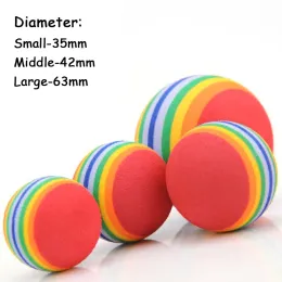 Toys 5pcs EVA Foam Balls Pet Dog Cat Toy Ball Soft Rainbow Balls Playing Chewing Rattle Scratch Training Rubber Toy Interactive Toys