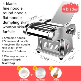 Yapımcılar 4 Bıçak Ev Makarna Makinesi Dumpling Wonton Cilt Hamur Mikseri Yuvarlanma Makinesi Farfalle Motta Maker Elektrik Erişte Maker