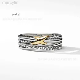 Projektant David Yumans Yurma Projektant biżuterii Bransoletka xx 925 SREBRING SREBRODY KRÓTKI X KLASKI Ring 100% Pure Silver 441