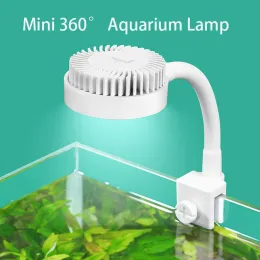 水族館USB水族館ミニLEDライトフィッシュタンクライトプラント栽培リモートコントロール調光タートル爬虫類調整可能360度