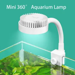 Acquari USB Aquarium Mini LED LIGHT FISH PIETSILIGLIO PIANTE GUI GUIDO REMOTO RAMPABILE REPTILI TURTALE REPTILI REGOLABILI A 360 gradi