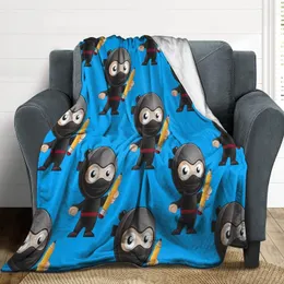 Createtion Anti-Pilling Flannel Soft Blanket Custommake Ninja Killer Night Clothes Funny Kid Pencil Throws for Gift Present Bed Sofa Camping Cold Movie Theater