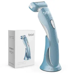 Clippers Brori Electric Razor for Women Bikini Trimmer Body Hair Removy per gambe e ascelle Blu lavabile epilatore lavabile