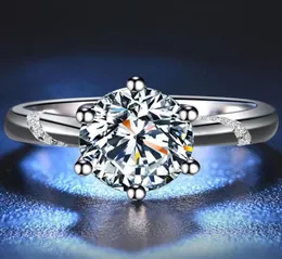 Boeycjr 925 Silver 0 5ct 1ct 2ct f цвет moissanite vvs обручальный свадебный кольцо алмаза с национальным сертификатом для женщин 2011121179277