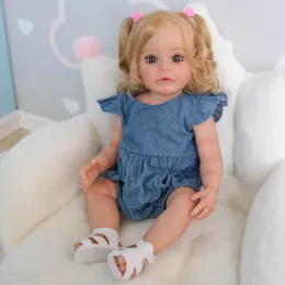 人形55cmリボーン幼児の少女ドールスはフルボディシリコン防水水を浴びている塗料を3Dで見えるように見えますが、目に見える静脈を見ています
