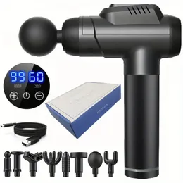 FASCIA GUN 99 Massagista de massagem muscular Nível Tela LED Rechargable com 8 cabeças para fitness 240408