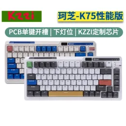 키보드 kzzi K75 Pro 기계식 키보드 3 모드 USB/2.4G/Bluetooth 무선 키보드 82 키 RGB 백라이트 핫 스왑 게이머 키보드 선물