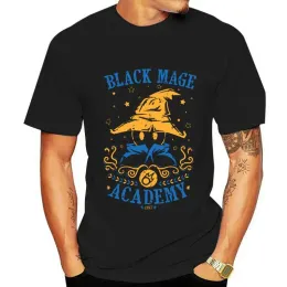Tees Black Mage Academy Ffix Game Tshirt Final Fantasy 9 Vivi Tee Shirttop Tee 100% Humor de algodão Men Crewneck camisetas