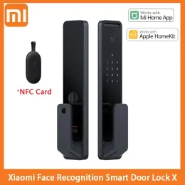 제어 Xiaomi Smart Door Lock X 3D 얼굴 인식 카메라 Bluetooth 지문 NFC Mihome App Apple Homekit Lock의 잠금 해제 작업