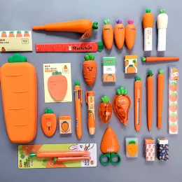 Pens Sharkbang Tasarlanmış Yaratıcı Havuç Çilek Kırtasiye Seti 20 PCS PACK Kids Doğum Günü Hediye Kalem Kılıfı Jel Kalem Okulu Tedarikçileri