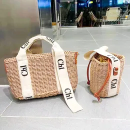 Woody 2sizes Luxurys Designer woven the tote bag for Woman Straw large handbag vacation Clutch basket Beach Bag mens Crossbody pochette Shoulder Raffias weave Bags