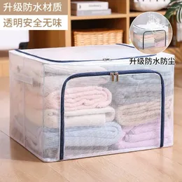 Storage Bags Nylon Mesh Box Waterproof Steel Clothes Wholesale Sorting Quilt Frame Transparent Foldable