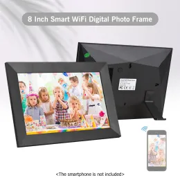Frames Andoer 8 "Smart WiFi Photo Frame Digitales Bild Frame IPS Touchscreen 1280*800 Foto 1080p Video 16 GB Speicherfreigabe über App über App