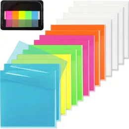 800 ark Transparent Sticky Notes 3x3 tum 14 kuddar Post Note Bibeln Bokmärke för Office School College -elever levererar 240410