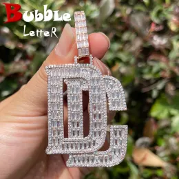 Halsketten Bubble Letter Baguette Halskette für Männer Traum Chaser Anhänger kubische Zirkonia aaaaa Charms Hip Hop Schmuck Schmuck