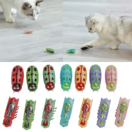 Игрушки Electric Insect Cat Toy Cat Ascape Applaint Applage Automatic Flip Toy Battery управляется вибрационным животным, играет на игрушечные мини -роботы