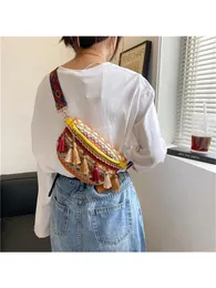 أكياس التخزين Marsupio da Donna Boho Hippie Con Cinturino Regolabile Colorato (Kaki 21 5 × 15 سم)