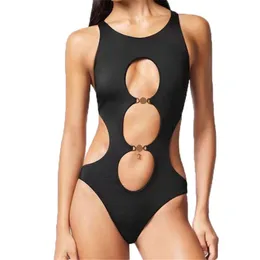 Designer de roupas de banho de luxo luxuoso traje de banho feminino fuckle aranha de banho sexy biquíni sem costas One peça maiô