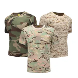 Ayakkabı Taktik Savaş Gömlek Kamuflajı Askeri Gömlek Av giysileri Açık Yürüyüş Kampı Ordu Camo T Shirt Erkekler İçin