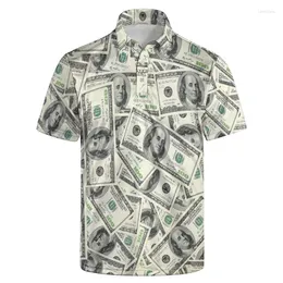 Men Polos Fashion USA Pattern Pattern Polo Shirt for Men 3D Print Shirts Third T-Shirt Street Summer Button Troould Louse Tabel T