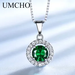 Halsketten Umcho Halskette 925 Sterling Silber Fine Juwely Original zertifiziert luxurius hochwertige natürliche Emerald Anhänger für Frauen Korea