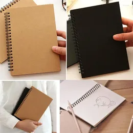 Retro Spiral Coil Sketchbook Notebook Diario diario Nota Student Pad Book Memo Ootdty