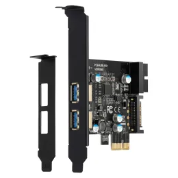 Cards 1 Set PCIE To USB 3.2 Gen 1 Adapter Card 5Gbps PCI Express (Pcie) Expansion Card USB3.0 Hub PCI Express Card