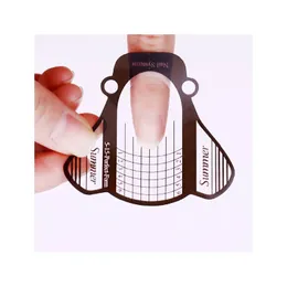 100 st utvidga nagelform uv gel byggnad papper form fransk fingertopp förlängningsmall självhäftande nagelreparationsverktyg
