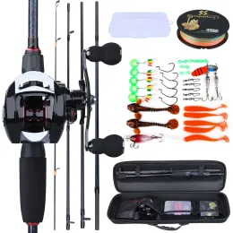 Acessórios Sougayilang portátil Travel Fishing Combo 1.82.4m Rod de pesca de fundição e 18+1bb de bobina combo linhas de pesca Acessórios para saco