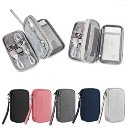 Bolsas de bolsas de armazenamento Bolsa de bolsas portáteis Pouch Transporte CASA FIROS DE DUPLA CAMADA DE CAMADA DE CABELOS USB CABOS USB ACESSORES DE VIAGENS DE VIAGENS