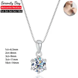 Necklaces GRA Certified 110ct Moissanite Necklace For Women Wedding Bridal S925 Silver VVS1 Diamond Pendant Necklace Plated 18K Jewelry