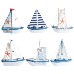 Yelkenli tekne dekor ahşap model deniz mini yelkenli gemi dekorasyon plaj minyatür süsleme heykelcik Mediterranean ev ahşap 240408