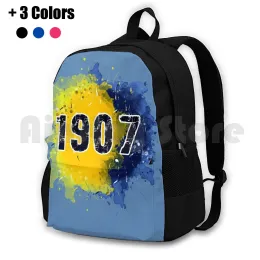 Mochilas Aquarela Fenerbahce 1907 Design Design Outdoor caminhadas Backpack Camping à prova d'água Viagem Fenerbahce Time de futebol Hobby