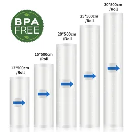 실러 푸드 진공 가방 진공 가방 밀봉 기계 저장 백 12/15/20/25/30cm*500cm 롤/배치 진공 포장 가방 음식 진공 가방