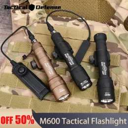 Scopes Surefir M600 M600C Taktische Taschenlampe M600U AR15 Gewehrwaffe weiße LED -Leuchtwaffe Airsoft Accessoires 20mm Schiene Lampe