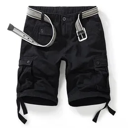 Summer Men's Cargo Pants Black Multi-bag Pants Fat Guy Casual Shorts