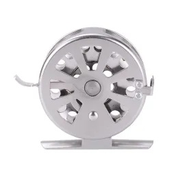 Acessórios Full Metal Metal Ice Fishing Reel de esquerda/direita VShape Ice Fishing Wheel 50mm 100mm Fly Winter Fishing Relation Relatio 1: 1