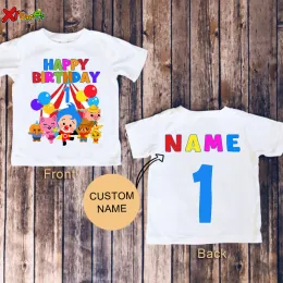 T-shirts Plim Birthday Shirt Girl Shirts Party Shirt for Kids Personalized Name Shirt Toddler Baby Gift 3 1st Clothes Boy Tee Girl Shirt