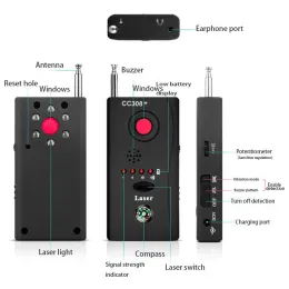 Cameras Full Range Scan Wireless Camera Lens Signal Detector CC308+ Radio Wave Signal Detect Camera Fullrange WiFi RF GSM Device Tracer