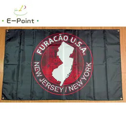 맞춤형 Furacao USA New York Flag 90*150cm (3ft*5ft) 크기 폴리 에스테르 깃발 배너 홈 정원 깃발 축제 선물