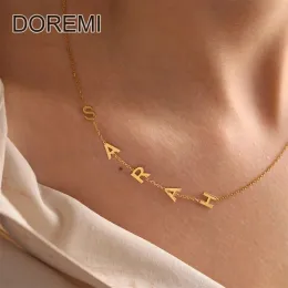 Halsband doremi 14k guld mini initial bokstav halsband din historia kepsar namn halsband litet hjärtvalentins dag present inledande halsband