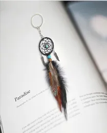 Mini Dreamcatcher Keychain Car Hanging Handmade Vintage Enchanted Forest Dream Catcher Net With Feather Decoration Ornament2334314
