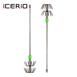 Accessories ICERIO 5/10/20/50PCS Stainless Steel Double Layers Umbrella Hook Squid Cuttlefish Octopus Fishing Jig Hooks