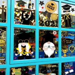 Adesivos de parede temporada de graduação Janela gnome agarra -se decalques de decaladores de decals de porta para a festa de férias#40