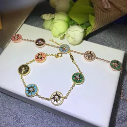 Designer Eight -pointed Star Bracelet High Version Star Bracelet jewelry Mother of Pearl Bracelets Classic Designed 18k Gold Bracelet Diamond Women Jewelry Gift