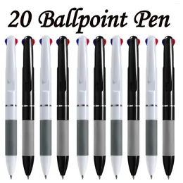 20st Ballpoint Pen Kawaii Silica 3 Colors Ink Black Blue Red Ball Penns för att skriva barnstudenter presentationer