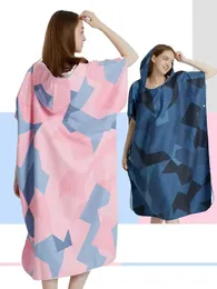 Surf Poncho Towel QuickDry Hoodie Microfiber Beach Robe Changing Swim For Adults A5 240422