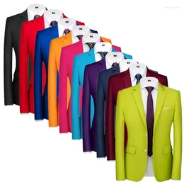 남자 정장 단수형 정식 정장 재킷 21 색 이용 가능한 남성 웨딩 무도회 파티 턱시도 블레이저 슬림 핏 코트