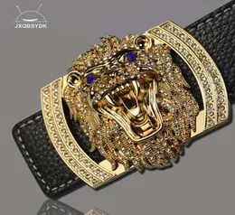 Jxqbsydk Luxury Brand For Men Fashion Shiny Diamond Lion Head High Quality Taille Shaper Leather Belts 2021ZHP74592148